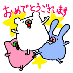 [LINEスタンプ] クマとウサギとイヌの妖精6の画像（メイン）