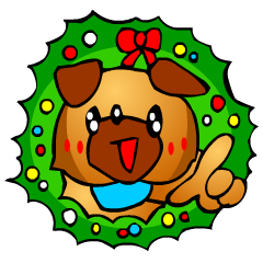 [LINEスタンプ] パグ（クリスマス）の画像（メイン）