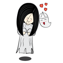 [LINEスタンプ] Noo Kanom a little ghost！