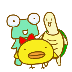 [LINEスタンプ] しかくい顔のカエル一家とおともだち