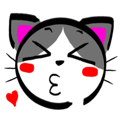 [LINEスタンプ] ぶちねこスタンプ (パンダ くま イヌ ネコ)の画像（メイン）