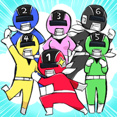 [LINEスタンプ] 我ら6色戦隊