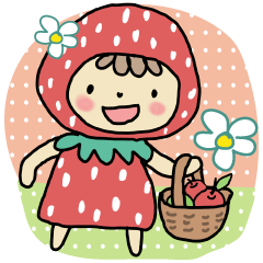 [LINEスタンプ] ichigo-chan and friend