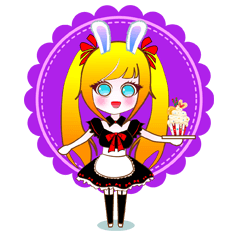 [LINEスタンプ] Rabbit Maid Love And Everyday