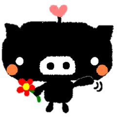 [LINEスタンプ] 黒ブタぱんの日常♪サイレントセット