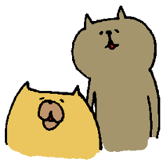 [LINEスタンプ] ねこと友だち