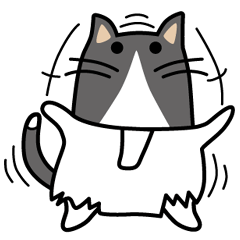 [LINEスタンプ] 袋猫「ぷく」～レジ袋が好き！