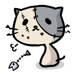 [LINEスタンプ] つぎはぎねこにゃんの画像（メイン）