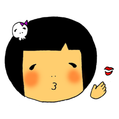 [LINEスタンプ] オカッパちゃんとドクロちゃん