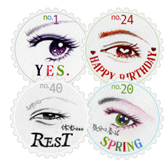 [LINEスタンプ] Stamp of eyes【切手(サークル)】