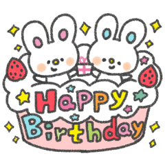 [LINEスタンプ] ふたごうさぎのピピとポポの画像（メイン）