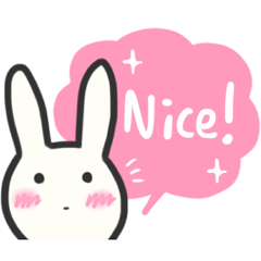 [LINEスタンプ] うさぎのあいづち 英語版