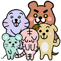 [LINEスタンプ] おとぼけアニマルズの画像（メイン）