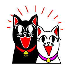 [LINEスタンプ] ブラック＆ホワイトキャット