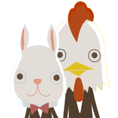 [LINEスタンプ] 執事のウサギとニワトリの画像（メイン）