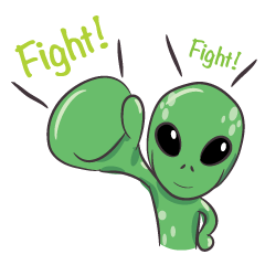 [LINEスタンプ] Green Alien - UFO