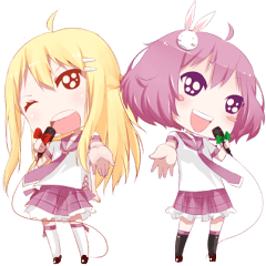 [LINEスタンプ] マユキ＆ヒナ