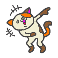 [LINEスタンプ] クロネコと仲間たち。三毛猫の画像（メイン）