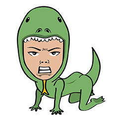 [LINEスタンプ] Monitor lizard,rhino,raw chicken (eng)