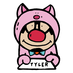 [LINEスタンプ] PPPPINK TYLER PIG