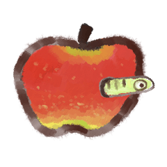 [LINEスタンプ] りんごとアオムシの画像（メイン）