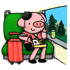 [LINEスタンプ] 旅ブタとま子さんの画像（メイン）