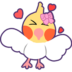 [LINEスタンプ] Cockatiel Cotton Candy and Jin's Daily-1の画像（メイン）