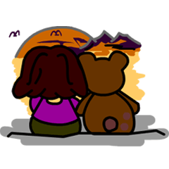 [LINEスタンプ] Big brother bear and Madam clean.