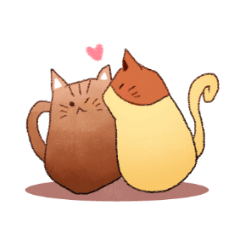 [LINEスタンプ] モカ猫＆キャラメル