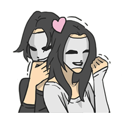 [LINEスタンプ] AsB - The Mask Emotions Coupleの画像（メイン）