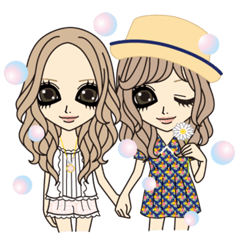 [LINEスタンプ] 春＆初夏のおでかけガールの画像（メイン）