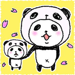 [LINEスタンプ] パンダinぱんだ ～春～の画像（メイン）