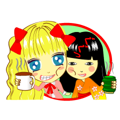 [LINEスタンプ] ネガティブちゃんとポジティブちゃんの画像（メイン）