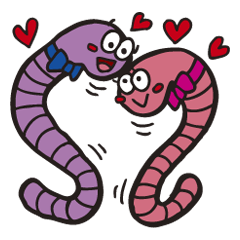 [LINEスタンプ] NATTY WORMS ～小粋なみみずたち～