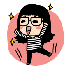 [LINEスタンプ] Striped T Girl