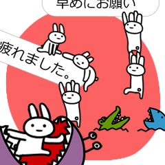 [LINEスタンプ] ふきだし遊び☆うさぎ団