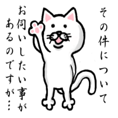 [LINEスタンプ] 白いにゃんこと何となく丁寧な言葉遣い