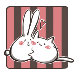 [LINEスタンプ] もちもち！うさねこさん。