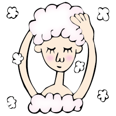 [LINEスタンプ] いつでもシャンプー女子