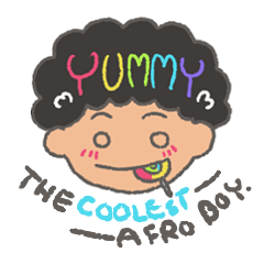 [LINEスタンプ] The Coolest Afro Boy