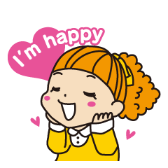 [LINEスタンプ] ハッピーちゃんと英会話の画像（メイン）