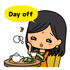 [LINEスタンプ] 女性の楽しい休日のスタンプ（英語）の画像（メイン）