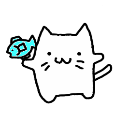 [LINEスタンプ] しろしかくねこスタンプの画像（メイン）