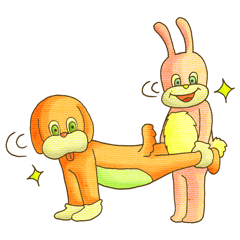 [LINEスタンプ] KIGURUMI - Rabbit ＆ Dog -
