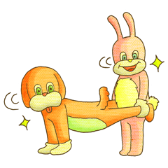 [LINEスタンプ] KIGURUMI - Rabbit ＆ Dog -の画像（メイン）