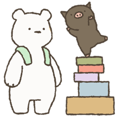 [LINEスタンプ] しらまさんとくろべさん おかわり