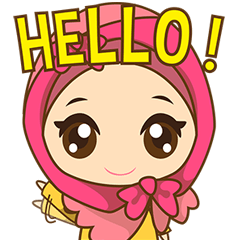 [LINEスタンプ] Dinda, funny girl with pretty hijabの画像（メイン）