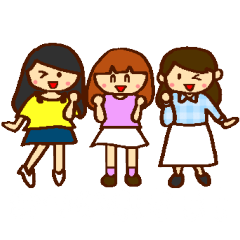 [LINEスタンプ] 女子大生♡三人娘。