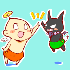 [LINEスタンプ] 天使のシーと悪魔のマー