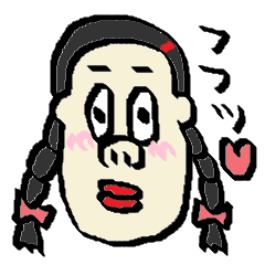 [LINEスタンプ] おさげの子（カラー）